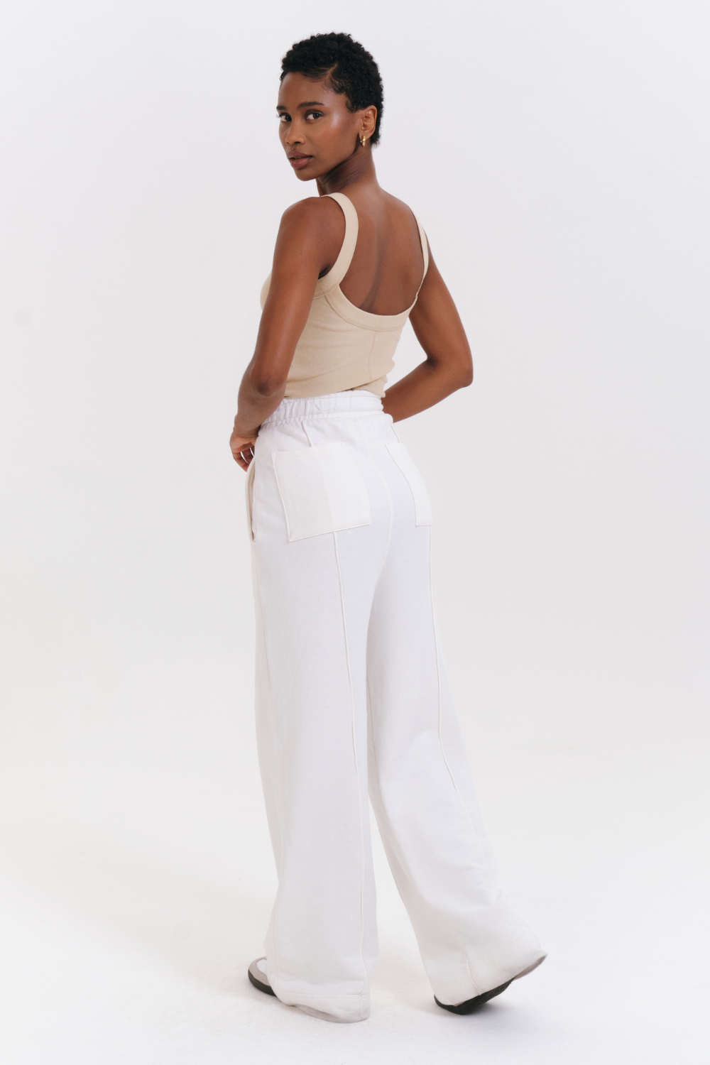 CALÇA MOLETOM WIDE OFF WHITE